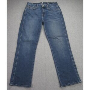 7 For All Mankind Jeans Womens 28 Blue Kimmie Crop Mid Rise Straight Leg Stretch